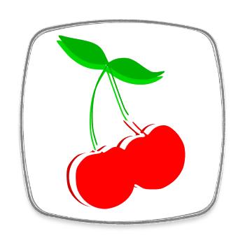 Cherry Retro Fruit Fruit Gift Gift Idea - Square fridge magnet - white - Front