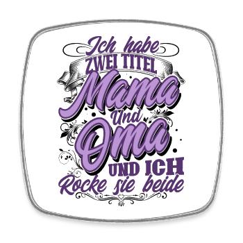 Mama Oma - Viereckiger Kühlschrankmagnet - Weiß - Vorne