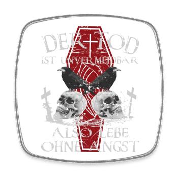 Der Tod ist Unvermeidbar - Viereckiger Kühlschrankmagnet - Weiß - Vorne