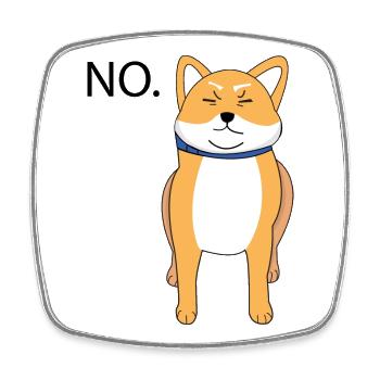Chien Shiba Inu - NO - promener maîtres maîtresse Dog - Magnet carré - blanc - Devant