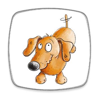 Happy Dachshund I Dachshund I Teckel I Dog - Square fridge magnet - white - Front