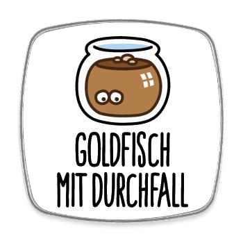 Lustige Goldfisch mit Durchfall Tierarzthelfer - Viereckiger Kühlschrankmagnet - Weiß - Vorne