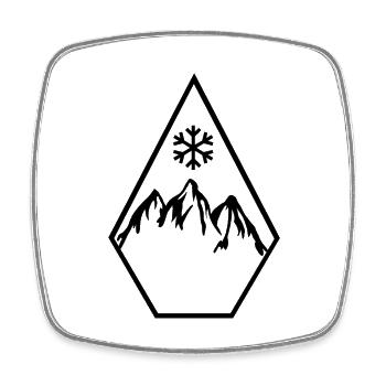 Ski Snowboard Snowflake Diamond - Viereckiger Kühlschrankmagnet - Weiß - Vorne