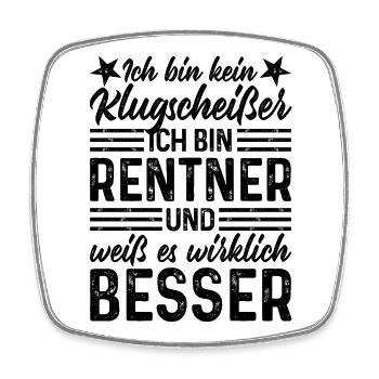 Rentner Klugscheißer - Viereckiger Kühlschrankmagnet - Weiß - Vorne