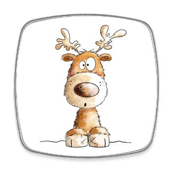 Little Christmas Reindeer by MODARTIS - Square fridge magnet - white - Front