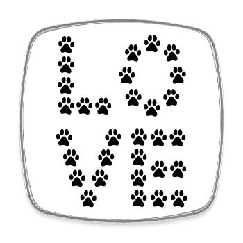 Paw Print Love – Minimal Dog & Pet Design - Viereckiger Kühlschrankmagnet - Weiß - Vorne