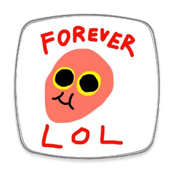 Forever LOL - Viereckiger Kühlschrankmagnet - Weiß - Vorne