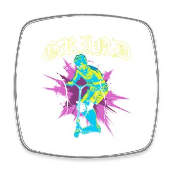Freestyle Scooter | Kinder Geschenk - Viereckiger Kühlschrankmagnet - Weiß - Vorne