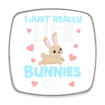 Lapin Lapin - Magnet carré - blanc - Devant