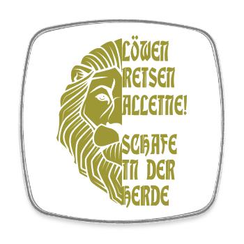 Löwen Reisen Alleine ! - Viereckiger Kühlschrankmagnet - Weiß - Vorne