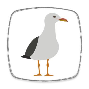 Mouette - Magnet carré - blanc - Devant