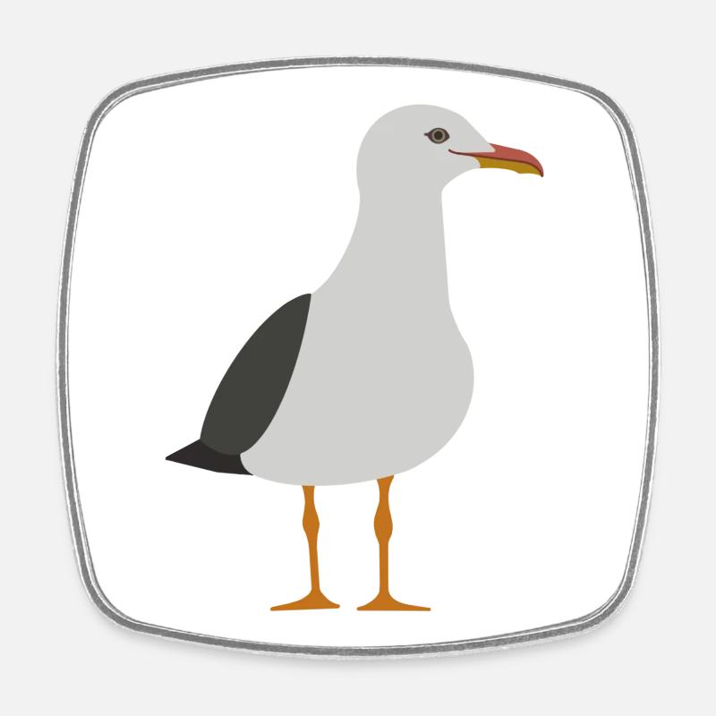 Möwe - Viereckiger Kühlschrankmagnet - Weiß