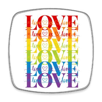 love is love - Viereckiger Kühlschrankmagnet - Weiß - Vorne