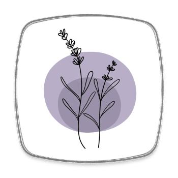 Lavande noir violet - Magnet carré - blanc - Devant