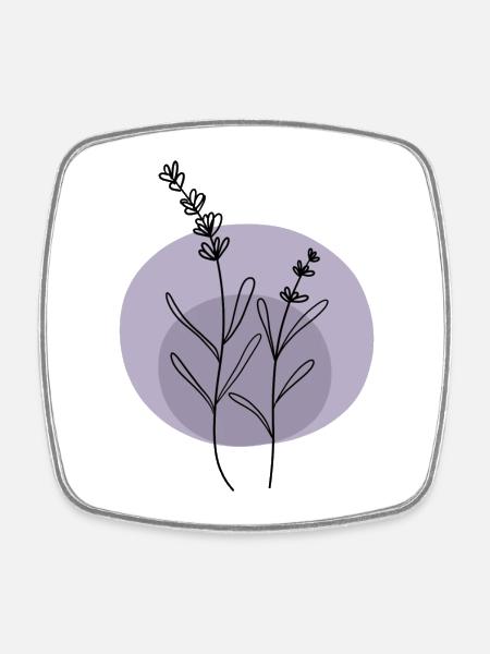 Lavande noir violet - Magnet carré - blanc