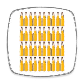 40. Geburtstag Bierflaschen Bier Bierzig Vierzig - Viereckiger Kühlschrankmagnet - Weiß - Vorne