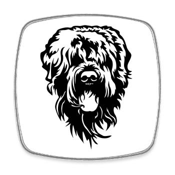 Russian Terrier Head - Square fridge magnet - white - Front