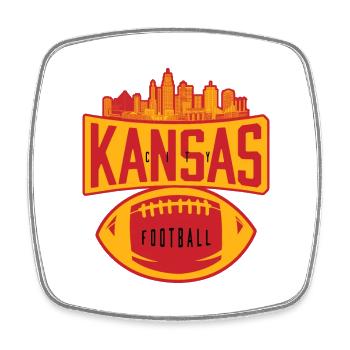 Kansas City Football Skyline Vintage - Viereckiger Kühlschrankmagnet - Weiß - Vorne