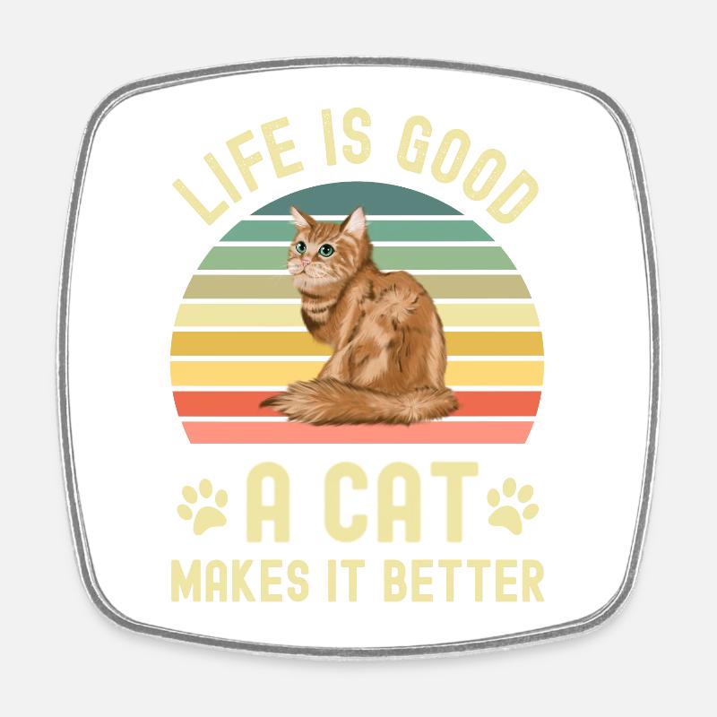 Cat Cats - Square fridge magnet - white