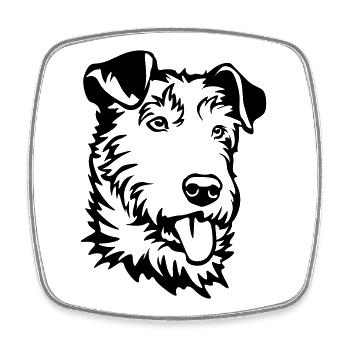 Irish Terrier Head - Square fridge magnet - white - Front
