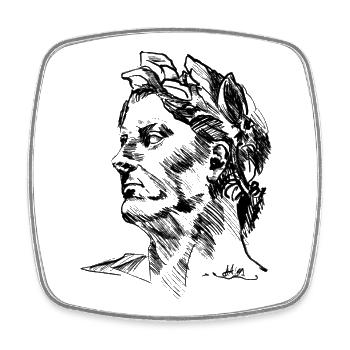 JULIUS DRAWING by Chris Detection - Square fridge magnet - white - Front