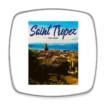 Saint Tropez Küstenflair Côte d'Azur - Viereckiger Kühlschrankmagnet - Weiß - Vorne