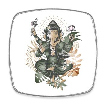 faszinierender Ganesha ein Gott mit Elefantenkopf - Viereckiger Kühlschrankmagnet - Weiß - Vorne