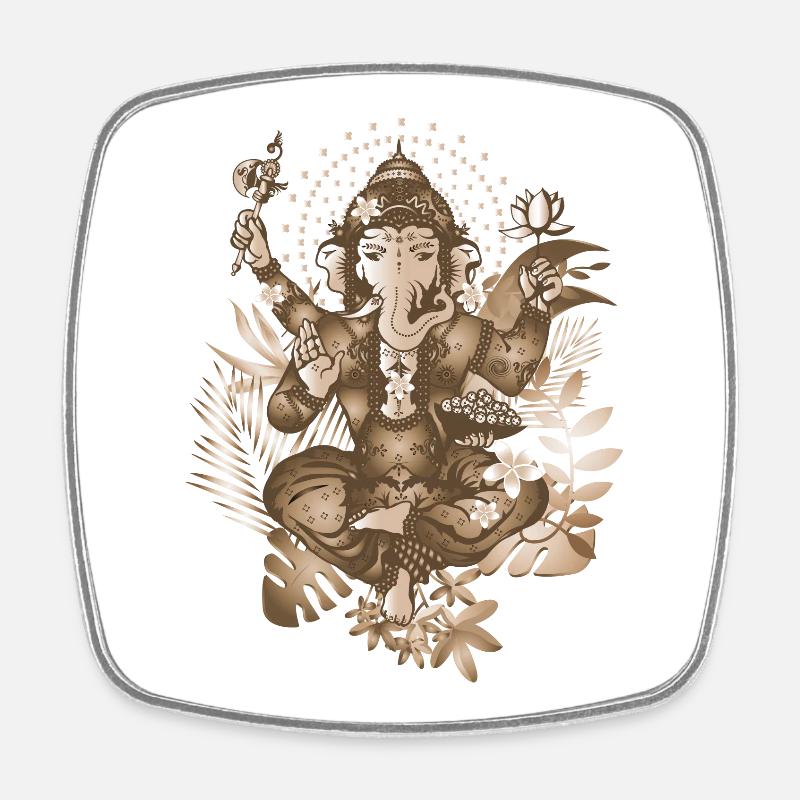 Ganesha un dieu à tête d’éléphant de style sépia - Magnet carré - blanc