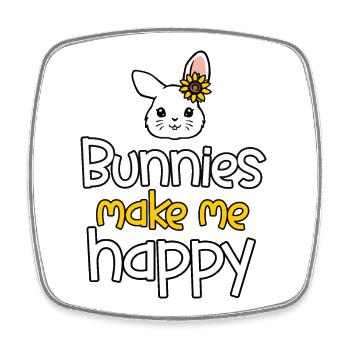 Lapin Lapin - Magnet carré - blanc - Devant