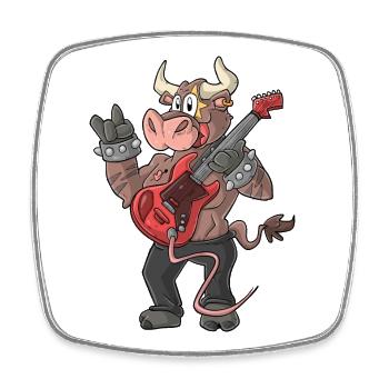 Rocker / Taurus Guitarist - Square fridge magnet - white - Front