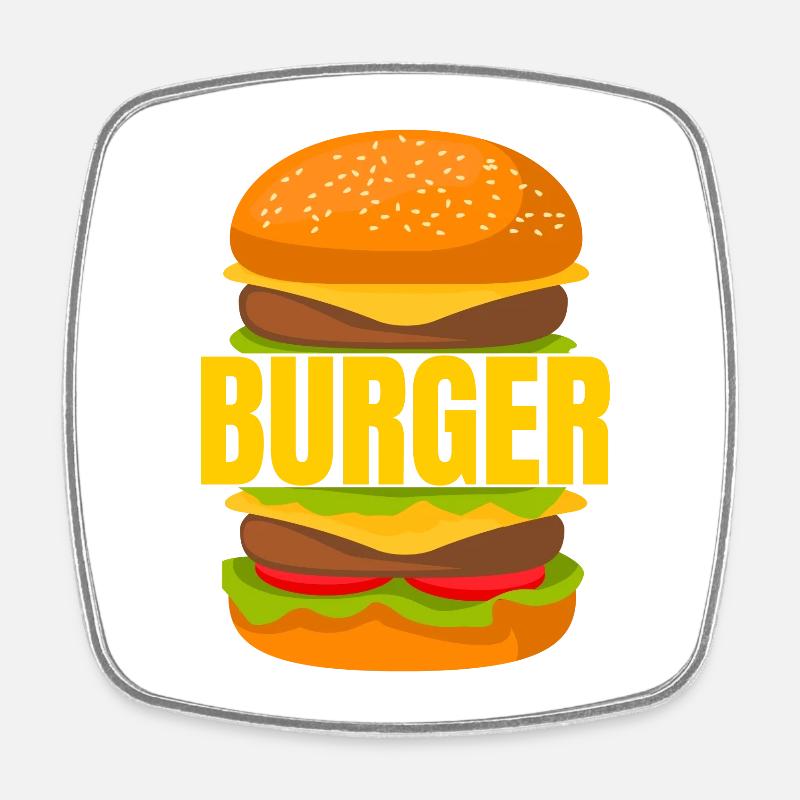 burger, manger un burger, fan de burger - Magnet carré - blanc