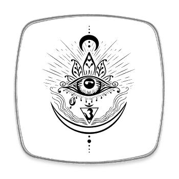Third Eye Chakra Symbol Third Eye - Square fridge magnet - white - Front