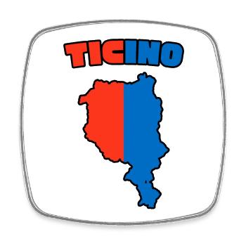 Ticino Karte Rot-Blau - Viereckiger Kühlschrankmagnet - Weiß - Vorne
