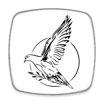 Dove Peace Earth Day - Square fridge magnet - white - Front