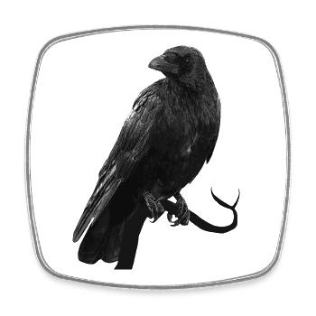 kolkrabe, Vögel, gothic design, für Papa - Viereckiger Kühlschrankmagnet - Weiß - Vorne