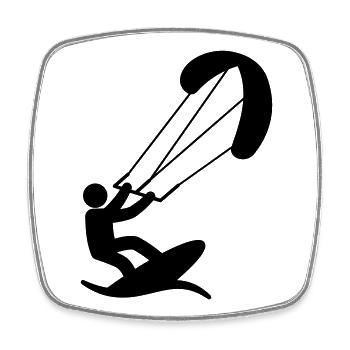 Kitesurfer Kite Surfer Wave Water Wind - Square fridge magnet - white - Front