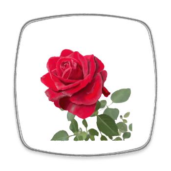 Red rose - Square fridge magnet - white - Front