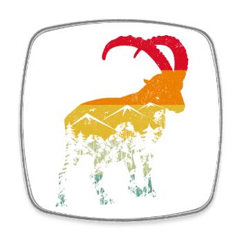 Steinbock, Wandern, Berge - Viereckiger Kühlschrankmagnet - Weiß - Vorne