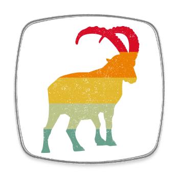 Steinbock, Wandern, Berge - Viereckiger Kühlschrankmagnet - Weiß - Vorne