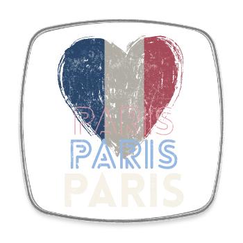 Badge retro, Paris France est ma ville natale - Magnet carré - blanc - Devant