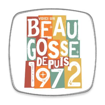 anniversaire 52 ans beau gosse - Magnet carré - blanc - Devant