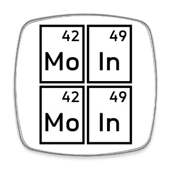 Moin moin (Molybdän, Indium, Molybdän, Indium) - Viereckiger Kühlschrankmagnet - Weiß - Vorne