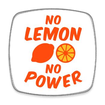No lemon no power - Square fridge magnet - white - Front