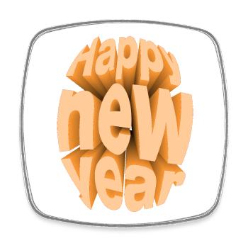 Colorful New Year's Eve Festiving Design - Square fridge magnet - white - Front