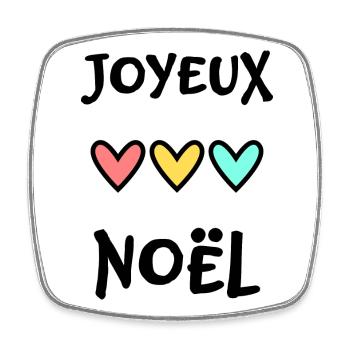 JOYEUX NOËL. NOËL. JOYEUX NOËL. MERRY CHRISTMAS - Magnet carré - blanc - Devant