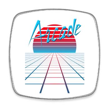 NERDY forever - Arcade - Viereckiger Kühlschrankmagnet - Weiß - Vorne