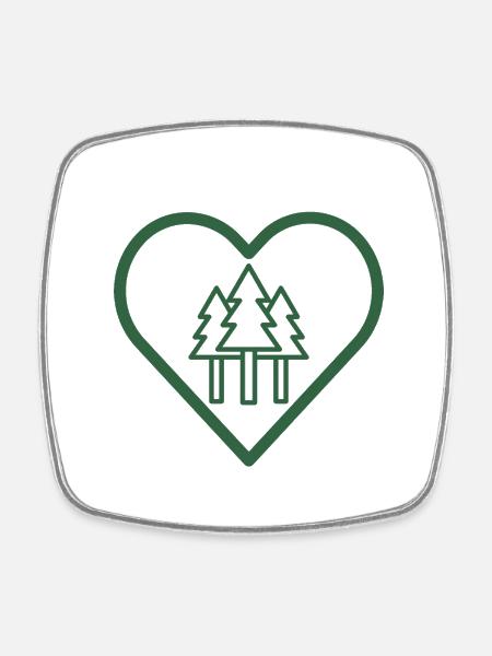 Forest in the heart - Square fridge magnet - white
