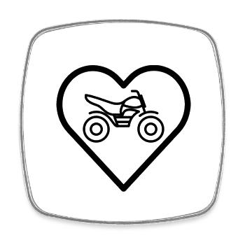 Motorrad im Herz - Viereckiger Kühlschrankmagnet - Weiß - Vorne
