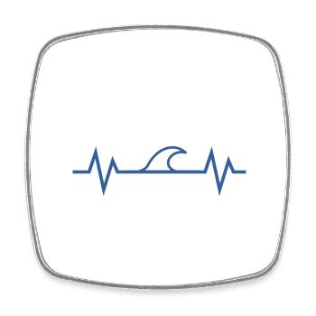 Heartbeat Mer - Magnet carré - blanc - Devant