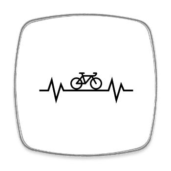 Heartbeat Bicycle black - Square fridge magnet - white - Front